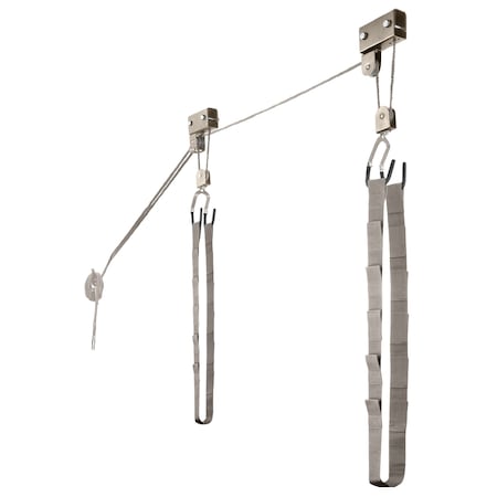 Rad Sportz Kayak Storage Hoist - Overhead Pulley System for Canoes, Bikes - 125lb Capacity by Gray 83-DT5002-GRY